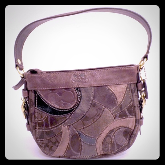Coach Accessories - COACH Zoe Bronze Patchwork Purse Handbag EUC